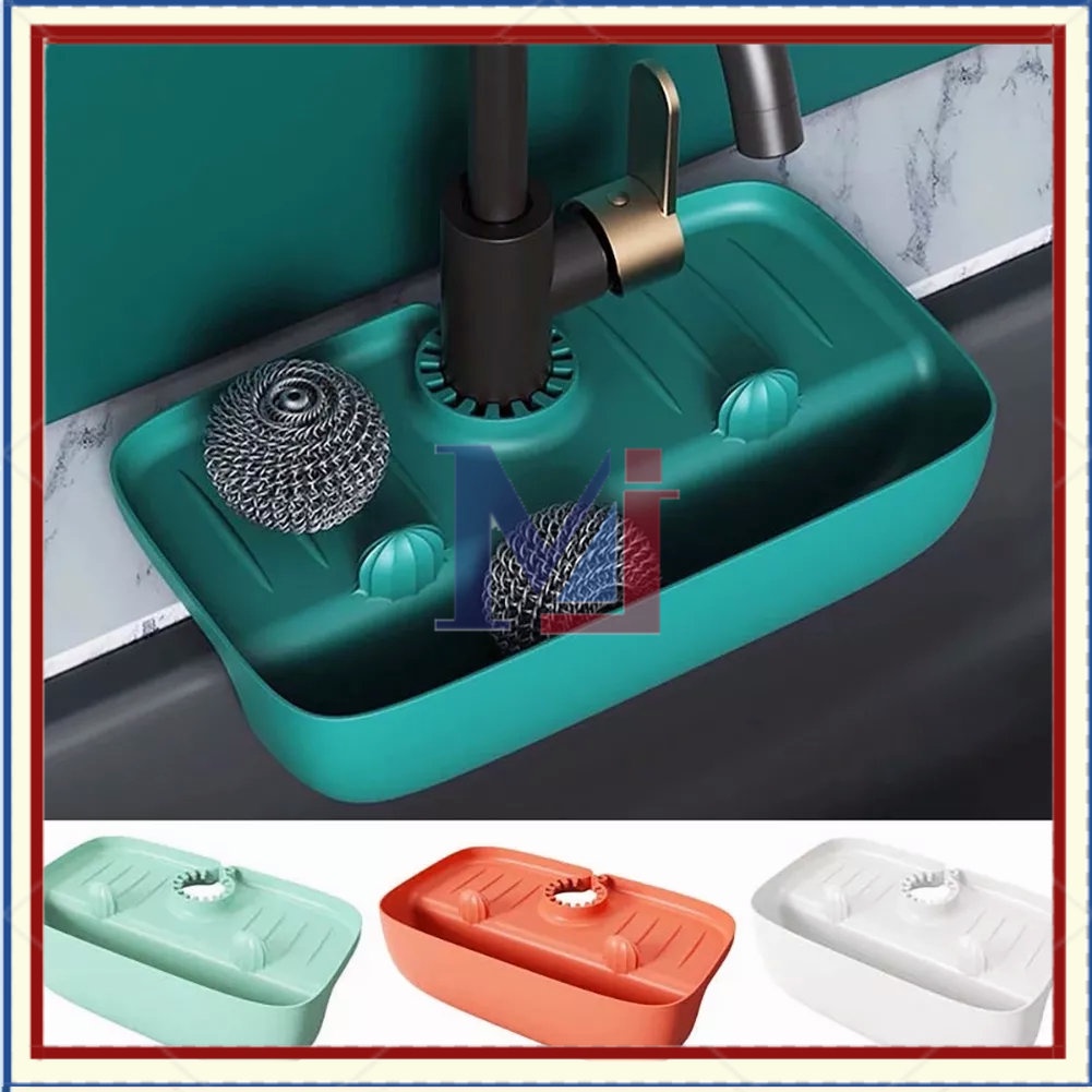 【COD】Silikon Faucet Splash Mat Wastafel Sabun Kamar Mandi Dispenser Drain Pad Wastafel Faucet Drain Organizer