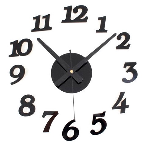 Taffware Jam Dinding DIY Giant Wall Clock Quartz 30-50cm Hitam DIY-03