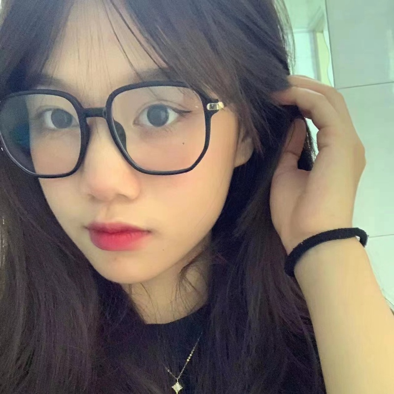 (YUZHU) Korea Fashion Oversized Square Frame Kacamata Baca Anti Radiasi Ultra Ringan HD Plus Eyeglasses