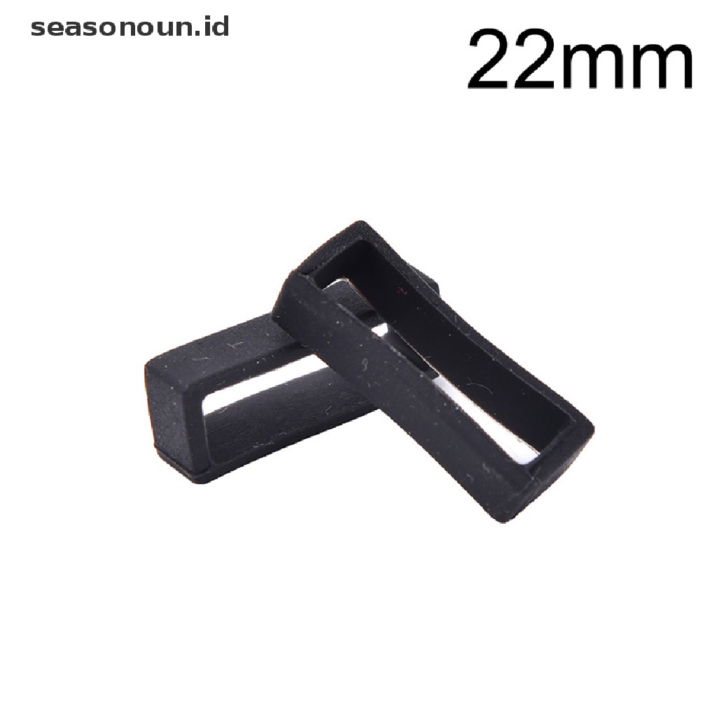 Seasonoun 2pcs 14mm-26mm Karet Silicone Watch Band Loop Strap Kecil Holder Loker Keeper.