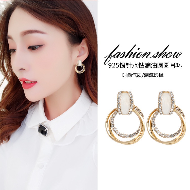 Gaya Baru Trendi Su S925 Silver Needle Series Earrings Korea Influencer Anting Sederhana Anting Perempuan