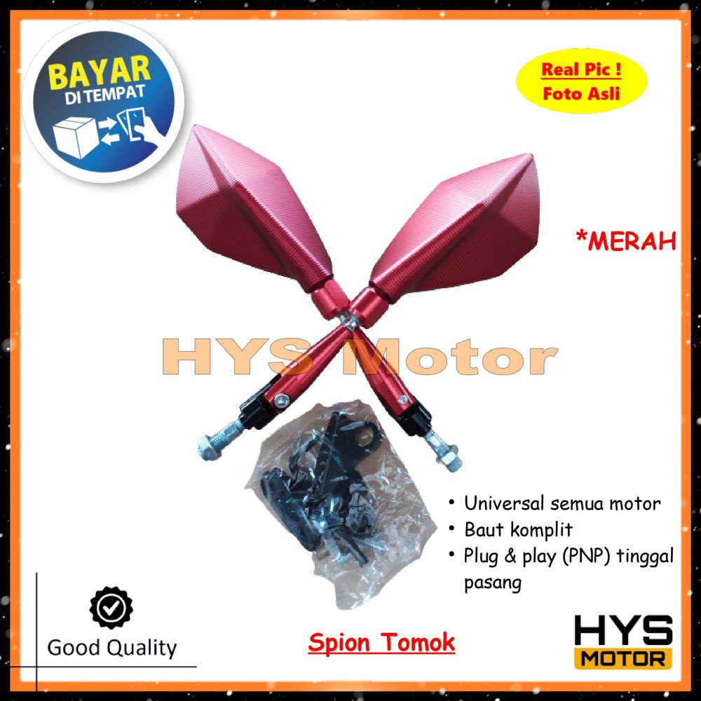 HYS Kaca Sepion Motor Variasi T0mok Lipat V2 Rizoma Nmax Beat Karbu Fi Esp Pop Vario 110 125 150 Mio