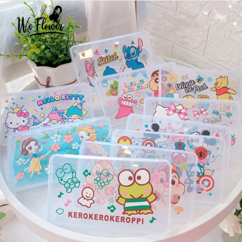 We Flower {Penawaran Spesial} Korea Lucu Kartun Jewelry Organizer Case Portable Fungsional Kotak Penyimpanan Untuk Anting Kalung Aksesoris