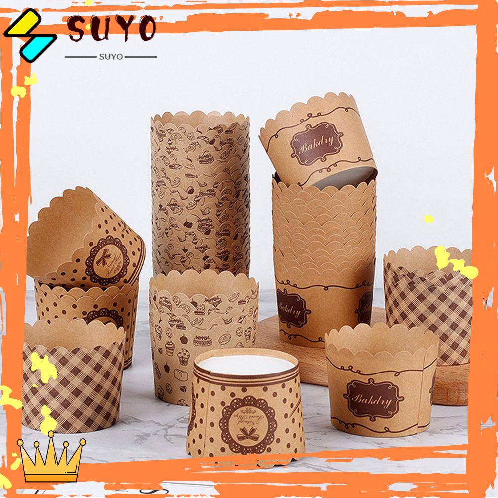 Suyo 50Pcs Cupcake Paper Cup Home &amp; Kitchen Gold Silver Cake Liner Alat Pastry Muffin Cupcake Liners