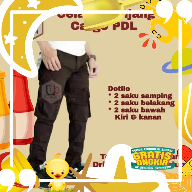 JRG Celana Pramuka PDL Kempol Cargo (saku 6) SMP SMA Pembina Seragam Sekolah Bahan Drill NAGATA/ hit