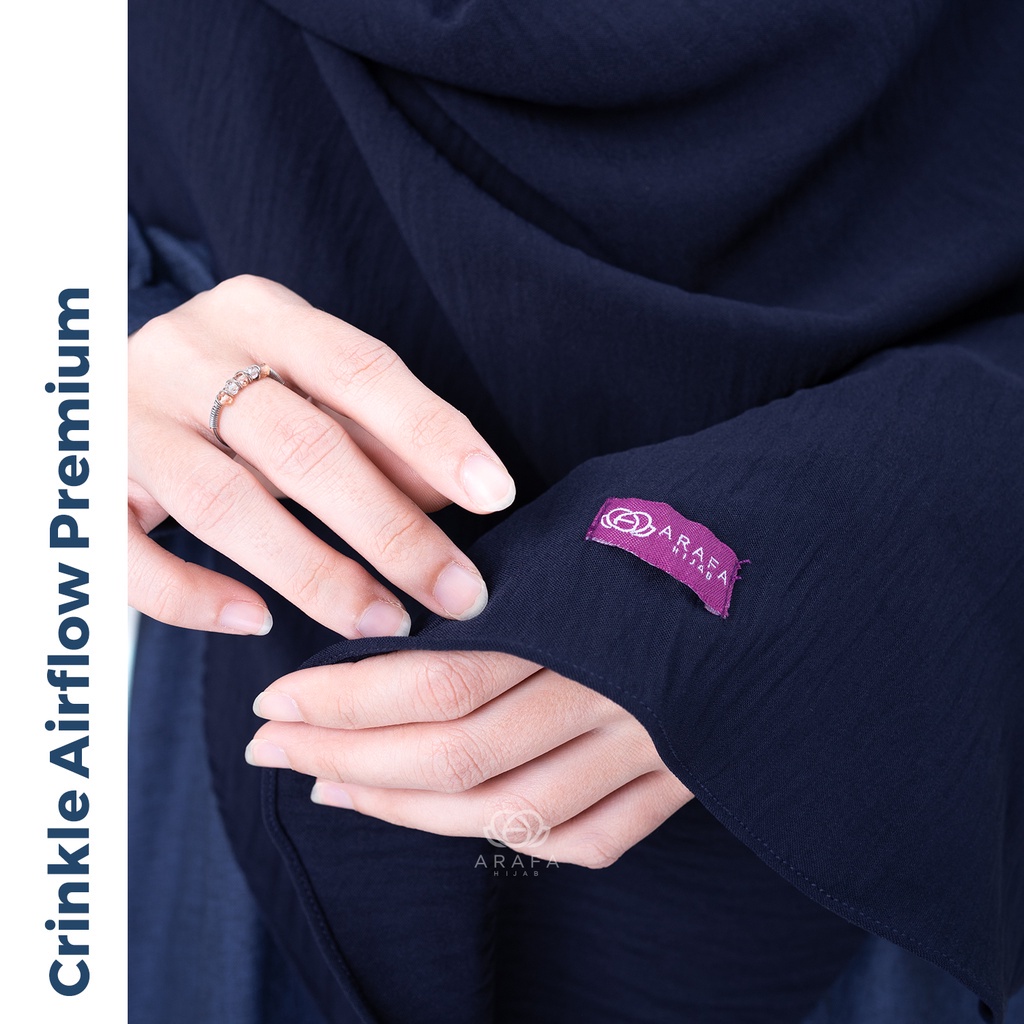 Arafa Hijab - Yumna Pashmina | Yumna Curve Pashmina | Pashmina Oval Syar'i Crinkle