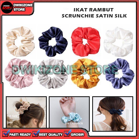 [GROSIR] IKAT RAMBUT CEPOL WANITA SCRUNCHIE JEDAI SATIN SILK AKSESORIS WANITA KOREA