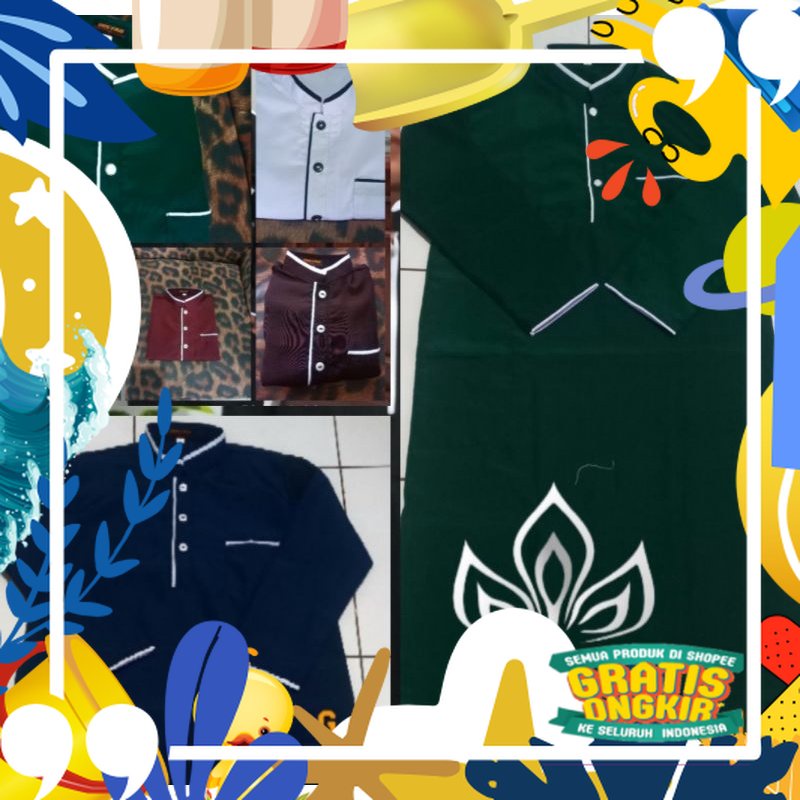 Motif polkadot / Jubah anak laki -laki 1-16 thn