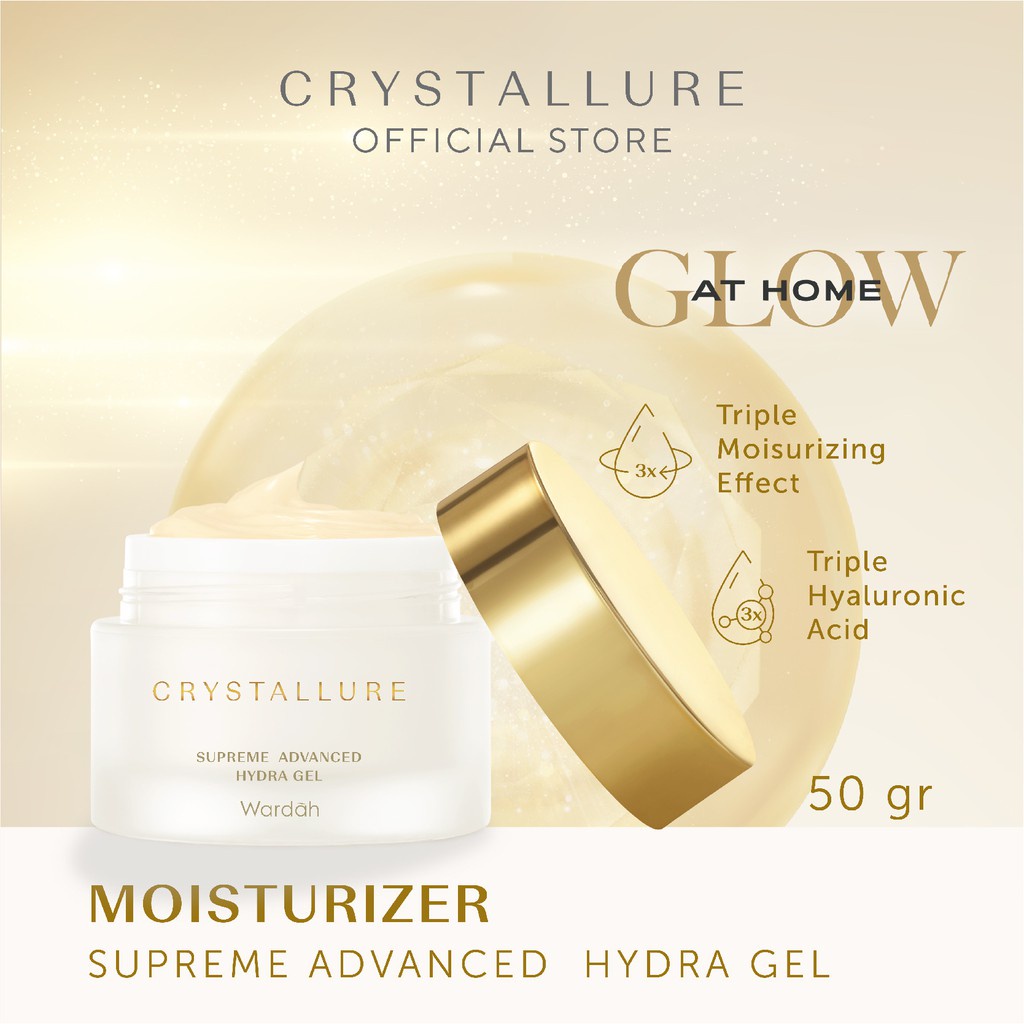 Crystallure by Wardah Supreme Advanced Hydra Gel 50 g - Pelembab Wajah Menyamarkan tanda-tanda penuaan