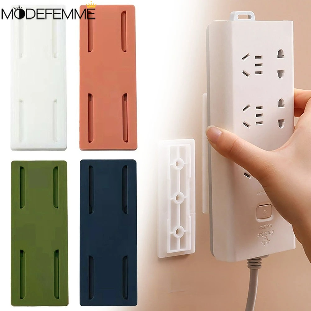 Self-adhesive Desktop Socket Fixer Punch Free Row Plug Holder Untuk Dapur Rumah Kantor Plug-in Removable Dinding Fixer Kabel Organizer Hiasan Dinding Power Strip Holder Fixator