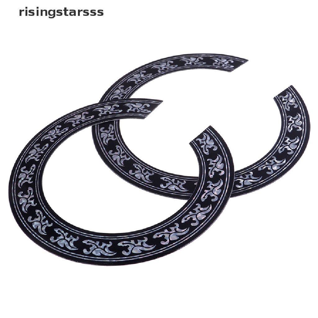 Rsid Span-new Stiker Stiker Stiker Mawar Lubang Suara Untuk Bagian Gitar Klasik Akustik Hitam +Perak Jelly