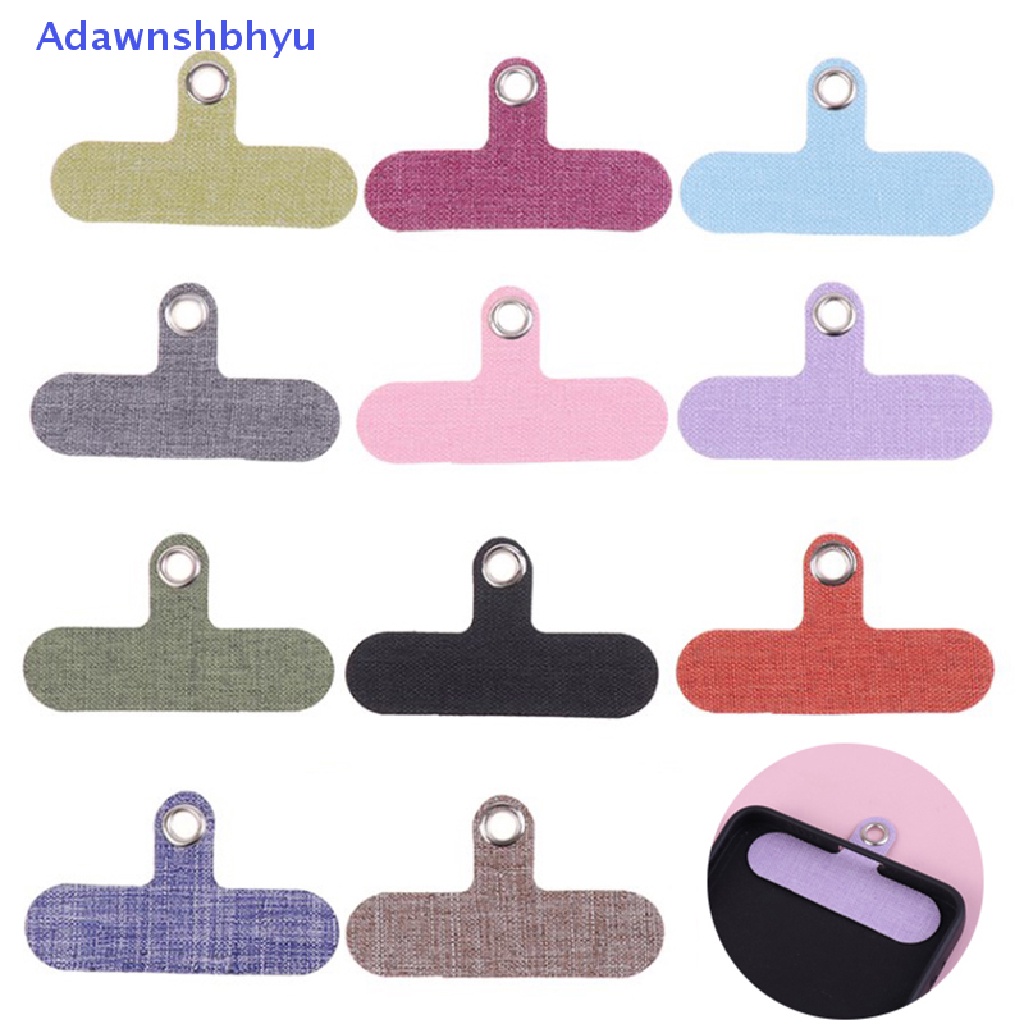 Adhyu 6Pcs Tali Telepon Lanyard Tab Gasket Pengganti Tether Denim Cloth Patch Clip ID