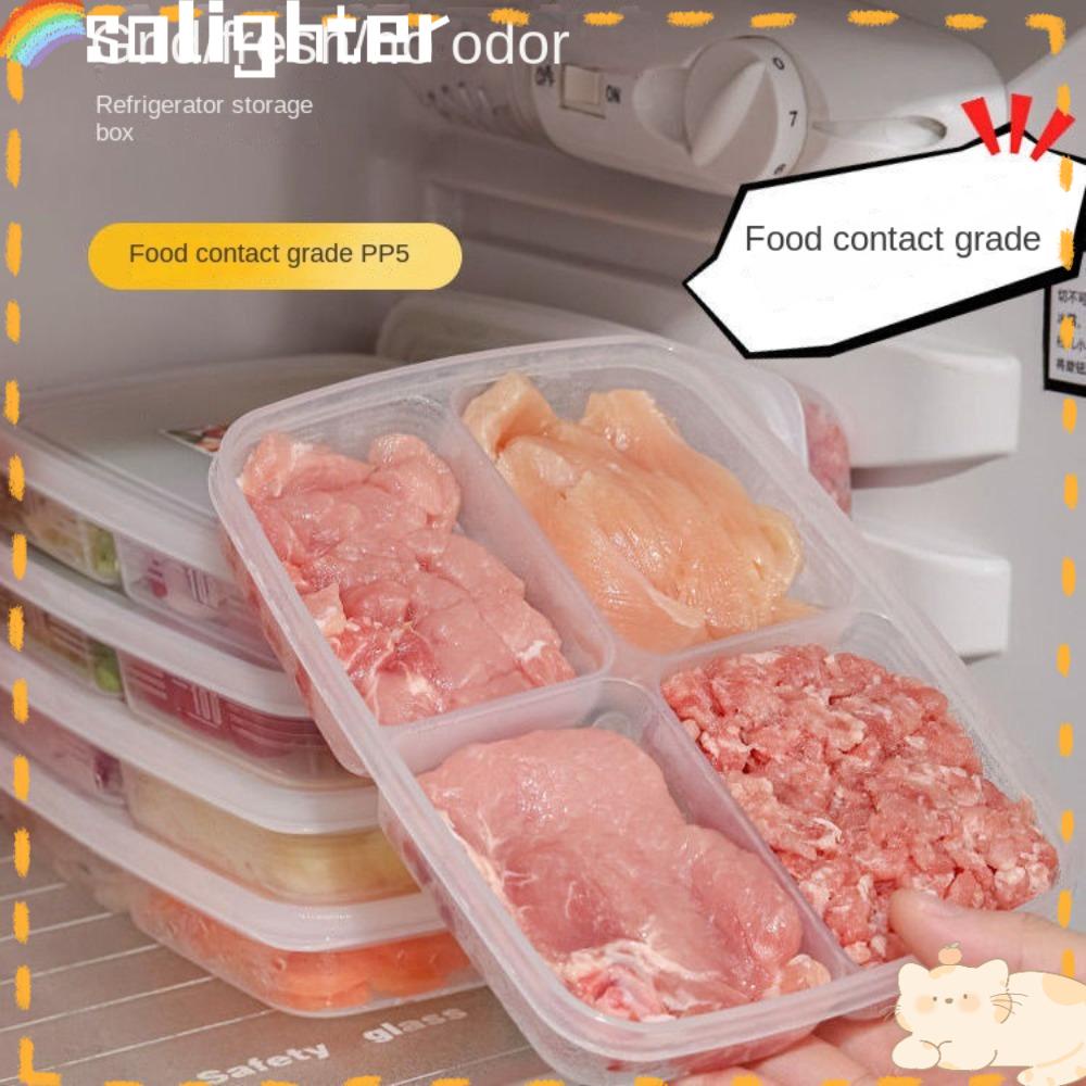 Solighter Food Preparation Storage Box 4kisi Sayuran Buah Kotak Dapur Gadget Piring Kulkas Freezer Organizer