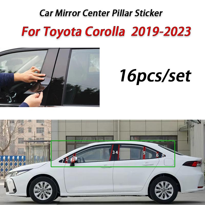 Toyota Corolla Hitam Mengkilap Jendela Pintu Mobil Kolom Tengah B C Tiang Pilar Stiker Lis Cermin Dekorasi Film Untuk Corolla G10 G11 G12 E130 E140 E150 E160 E170 E180 E210 Aksesoris