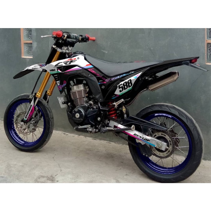 DECAL CRF 150 L SUPER GLOSY FULL BODY MOTIF FLOWER  - DECAL HONDA CRF 150 L FULL BODY