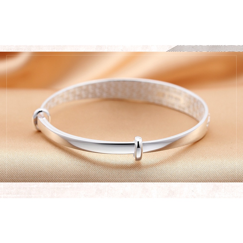 Goldkingdom Fashion Perhiasan Aksesoris Ready Stock999 Perak Murni Berlapis Beruntung Bangle Perempuan Bunga Fuvela Gelang Terbuka Bunga Gelang Anak Perhiasan Grosir