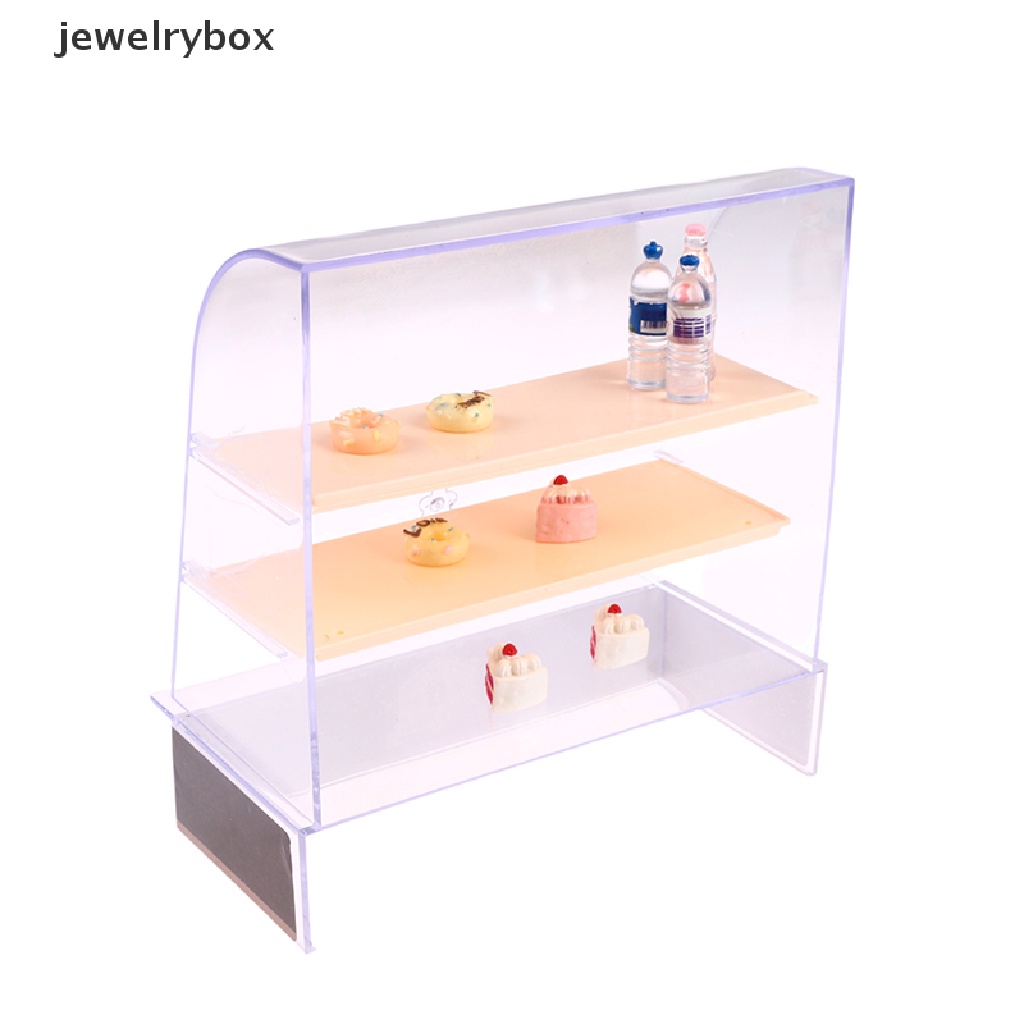 [jewelrybox] 1set 1: 12rumah Boneka Lemari Pajangan Kue Mini Papan Nama Stand Living Scene Decor Boutique