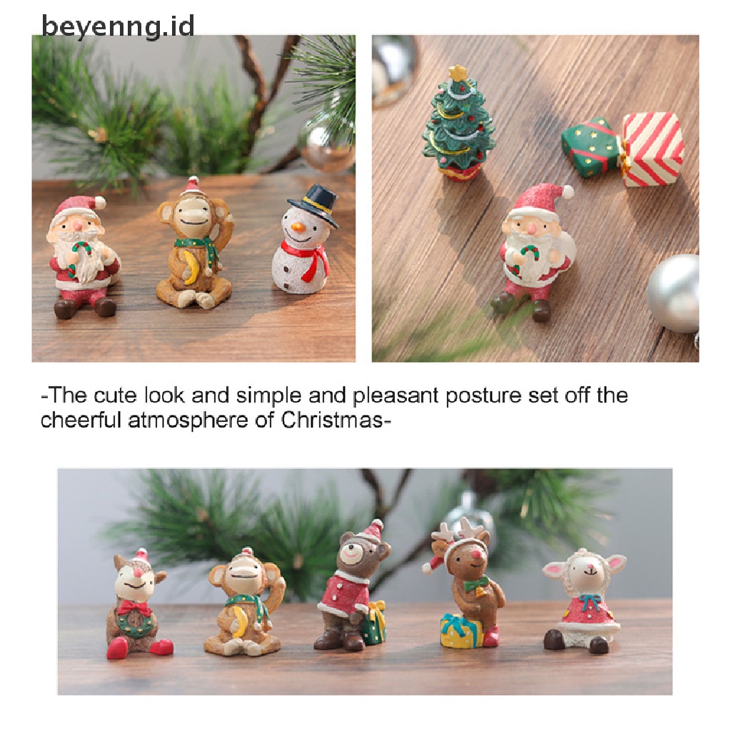 Beyen Pohon Natal Elk Mini Hewan Pernak Pernik Dekorasi Kamar Resin Christmas Gift ID