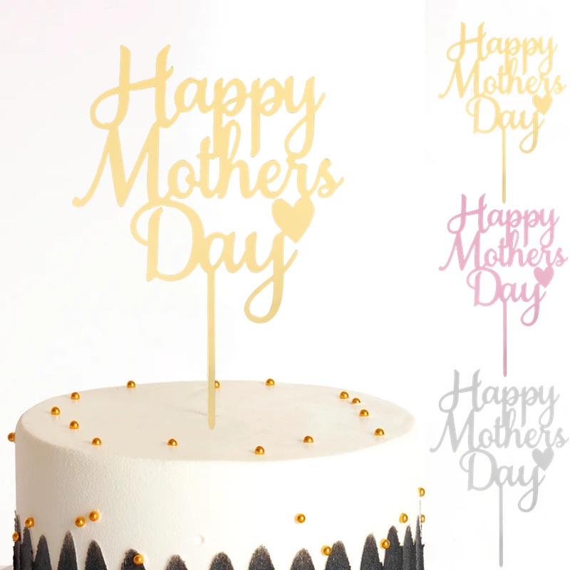 Muffin Es Krim Pizza Ornamen Indah Festival Dessert Cupcake Topper Dekorasi Alat Selamat Hari Ibu Topper Kue Kartu Hias Kue Insert Card Acrylic Art Insert Plates