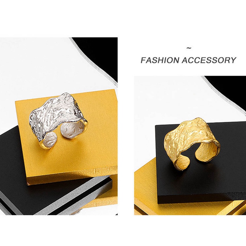 Mencegah Alergi Cincin Kawin Warna Perak Baru Kreatif Geometris Handmade Aksesoris Perhiasan Hadiah