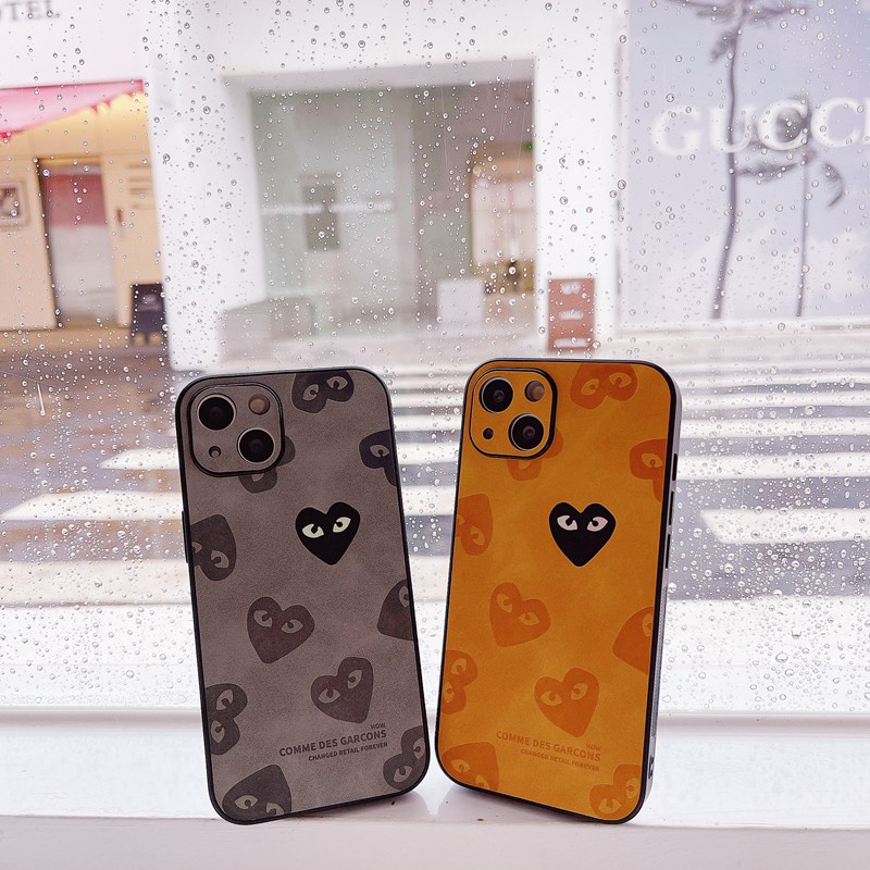 【Gradient Laser】Fashion Case IPhone 11 12 13 14 Pro Max X XR XS MAX 14 Plus Protect Case Man Fashion Gray Yellow Rei Kawakubo