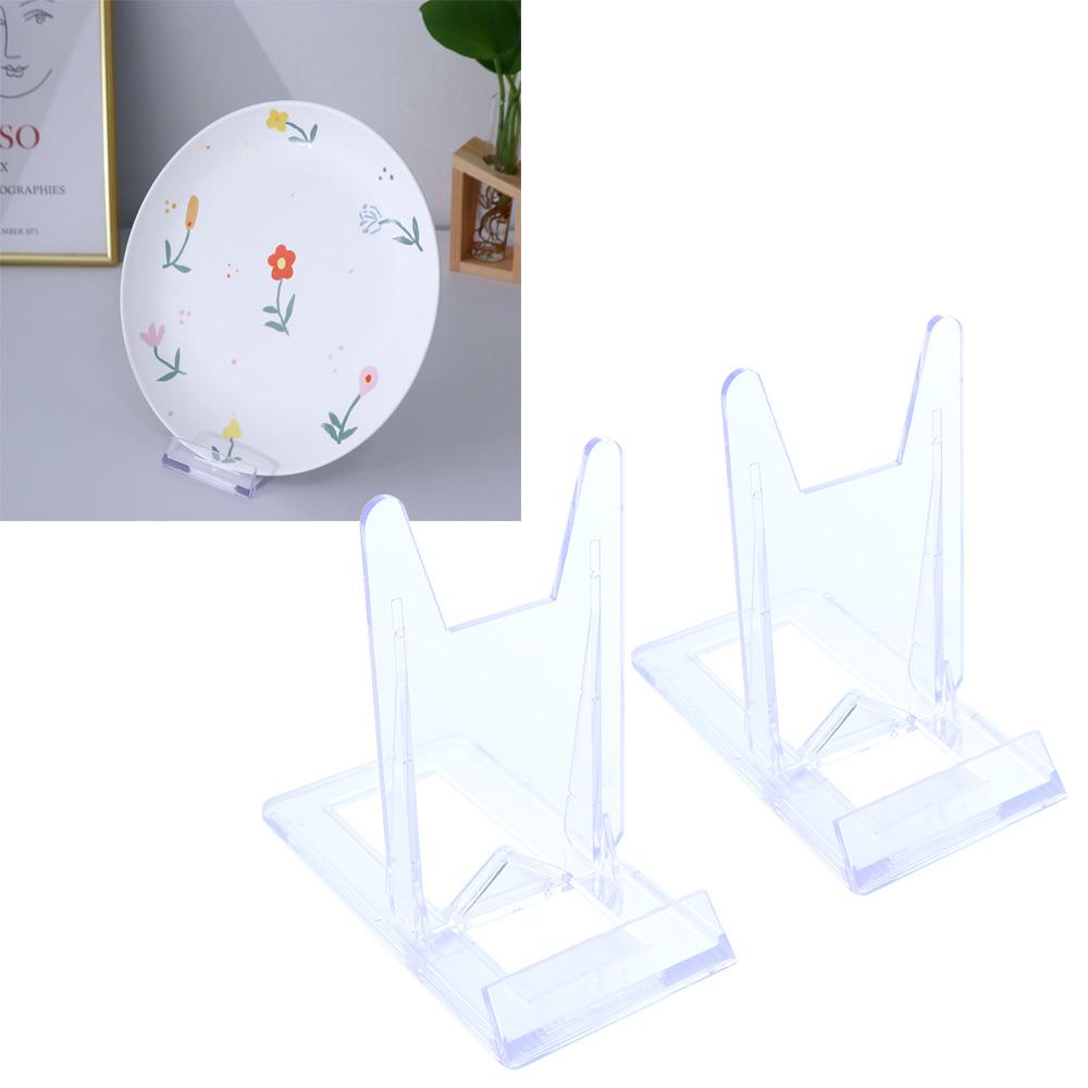 Stand Pajangan AUGUSTINA Stand Foto Serbaguna Tahan Lama Tempat Kartu Nama Holder Piring Plastik Dua Sekat