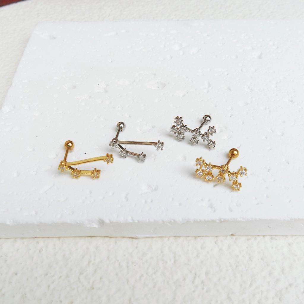 1367 - (HARGA 1 BIJI) ANTING PIERCING ZODIAK TINDIKAN HELIX TRAGUS - STAINLESS STEEL