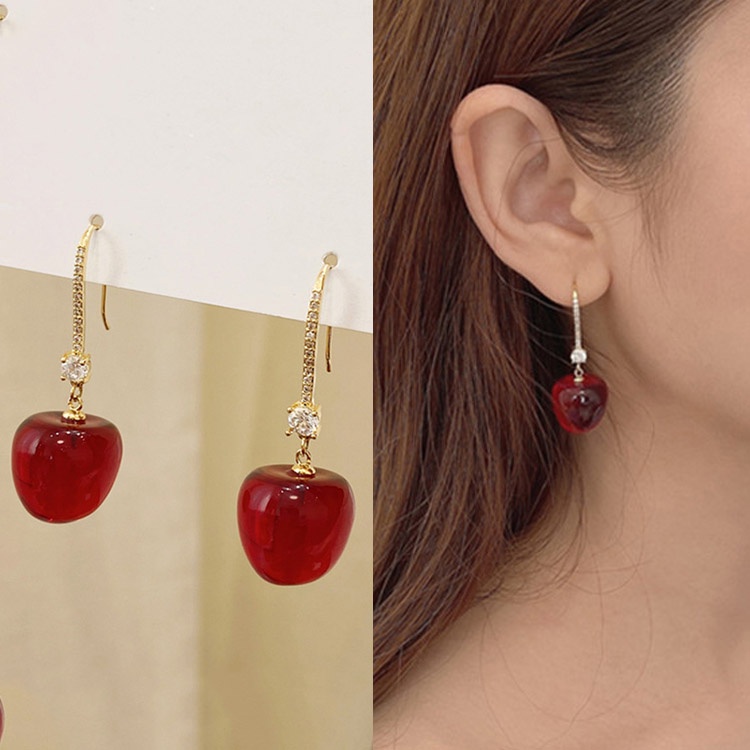 Jepang Korea Musim Panas Buah Segar Cherry Nanas Manis Sederhana Anting Fashion