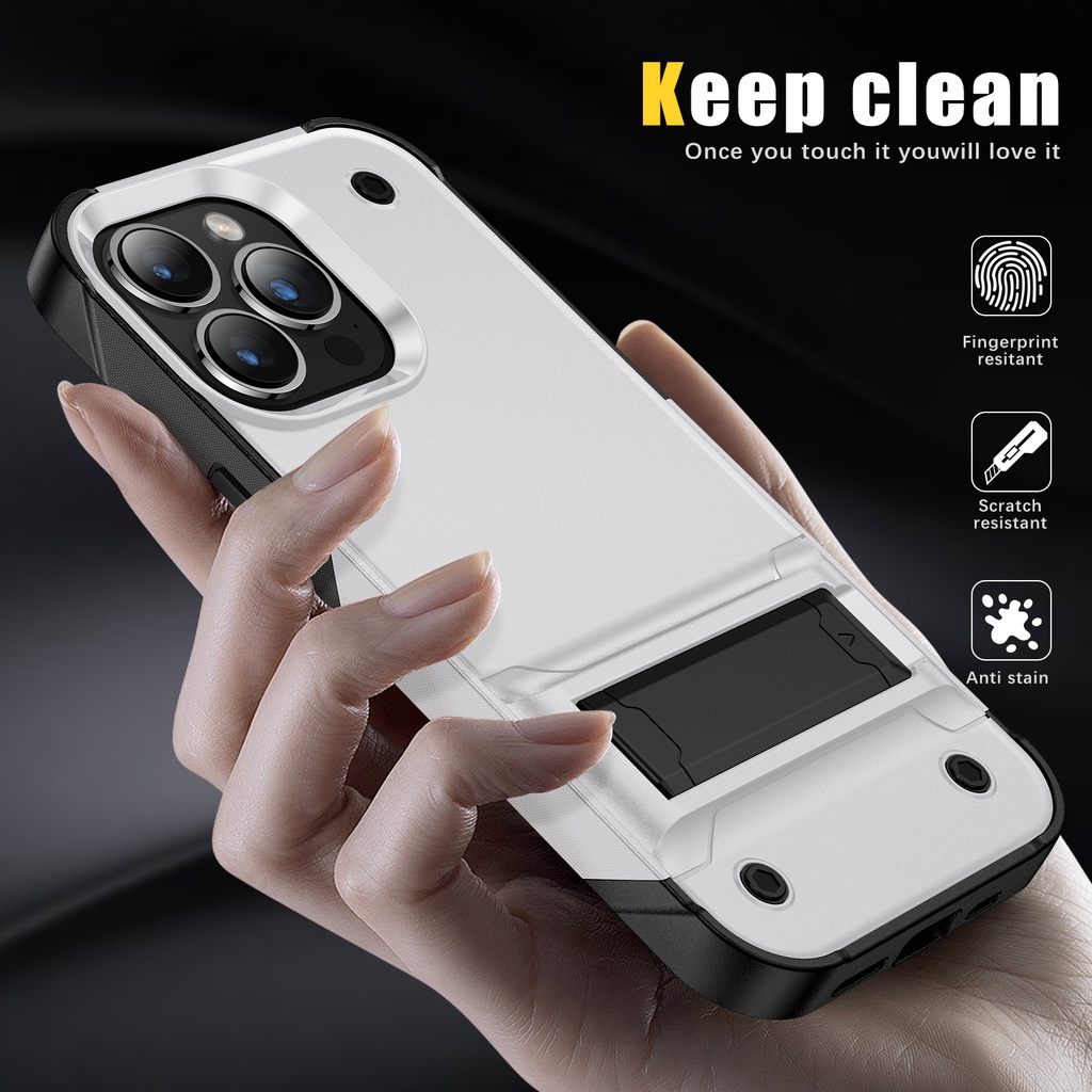 Holder shockproof phone caSE Cocok Untuk iphone 13 Pro 14 7 8 plus, TPU+PC phone protection, Dan Apple 12 Pro max 11 Pro xr xs max se 20 case Pelindung Handphone