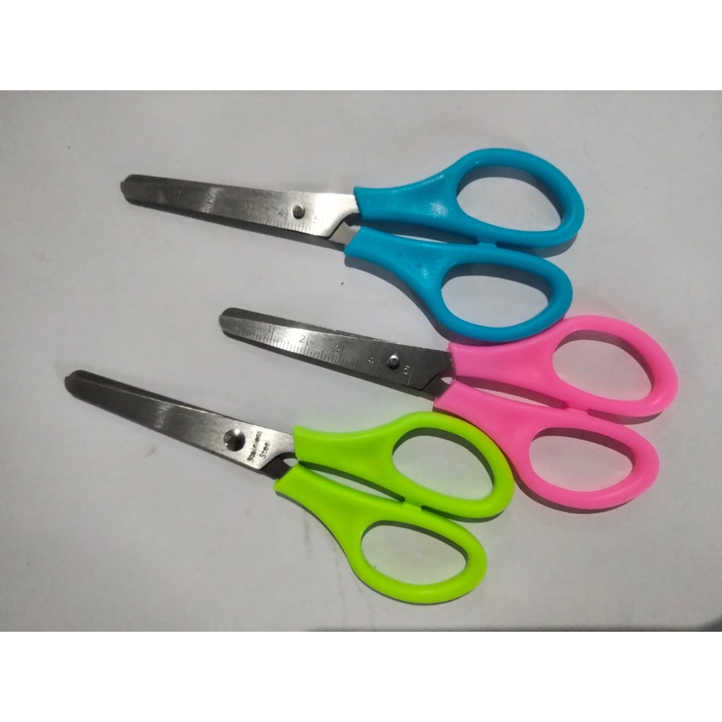 3pcs Gunting Stainless Steel Ukuran 13cm Gagang Plastik OSM-ST0232