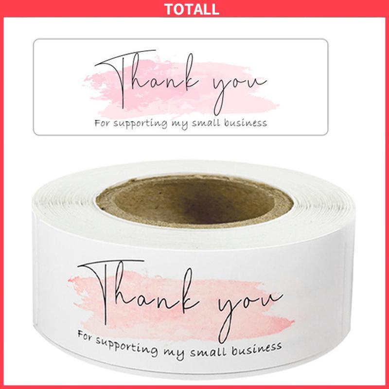 COD Stiker Thank You 1 roll Kertas Kraft Berbentuk Persegi Panjang-Totall