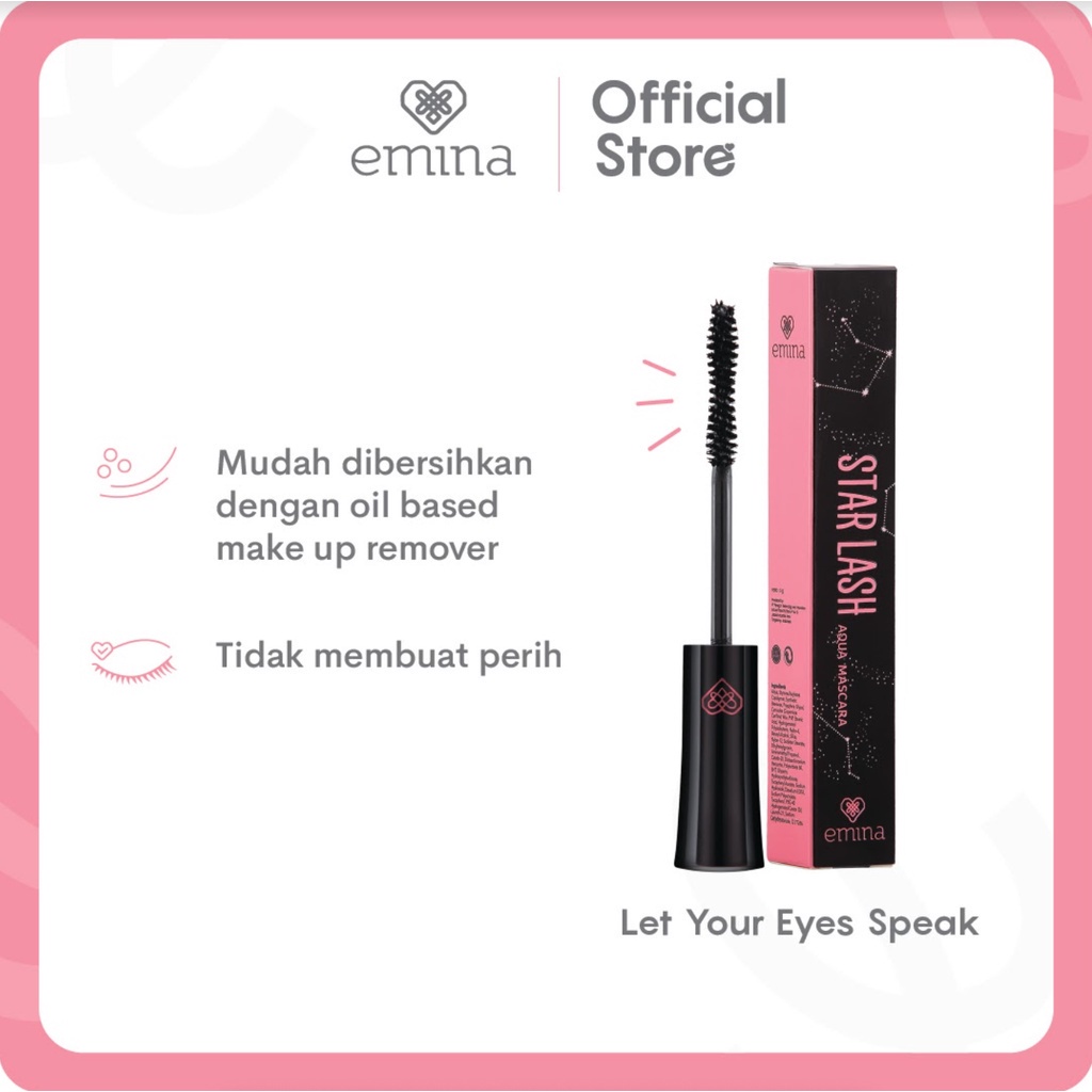 Emina Star Lash Aqua Mascara 5 g - Lentik dan Natural Mudah Dibersihkan