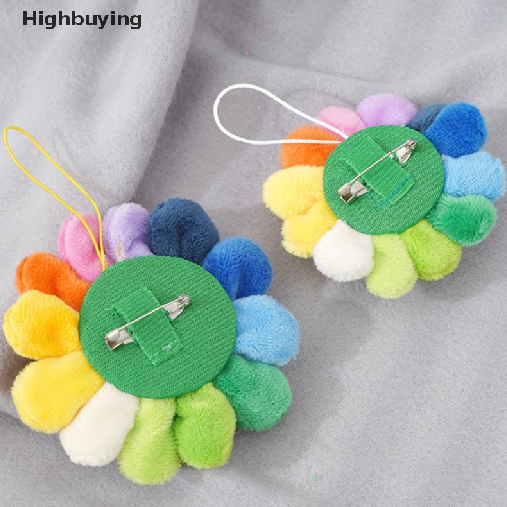 Hbid Plush Keychains Sun Flower Car Key Chain Brooch Pin Sunflower Keychain Bag Pendant Mobile Phone Strap Keyring Glory