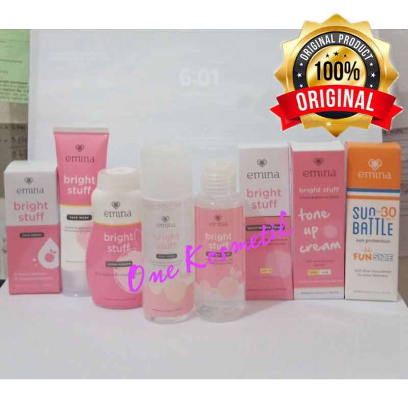 PAKET EMINA BRIGHT STUFF GLOWING SERIES ISI 8 PCS LENGKAP ORIGINAL 100% 8 in 1