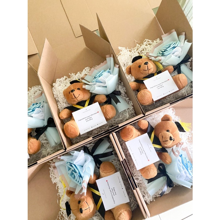 

⭐BISA COD⭐ Graduation Box Gift - brown, paper flower