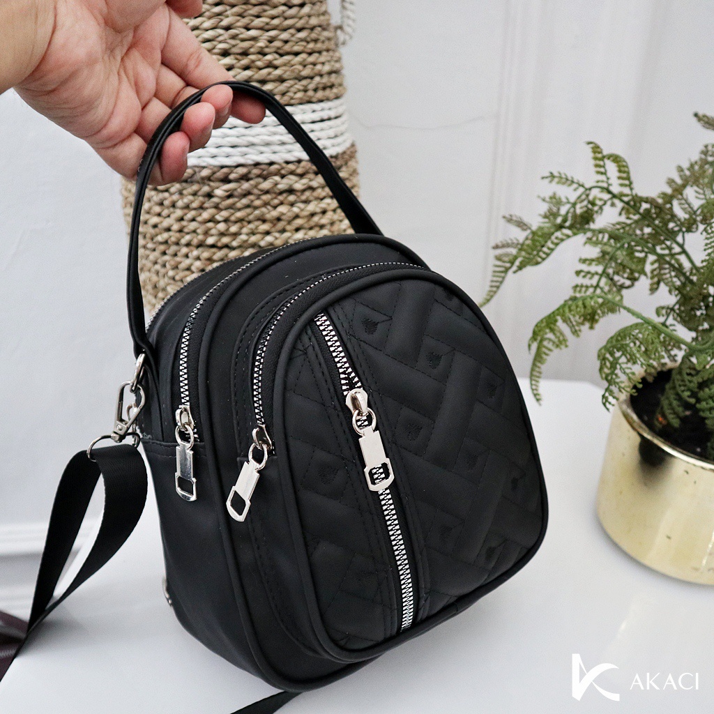 (COD) tas ransel 4 ruang multifungsi bisa selempang bahan nilon cocola bordir 06-6942