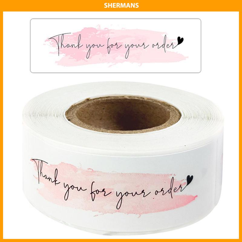 

[Ready Stock❤️]Stiker Thank You 1 roll Kertas Kraft Berbentuk Persegi Panjang sherman