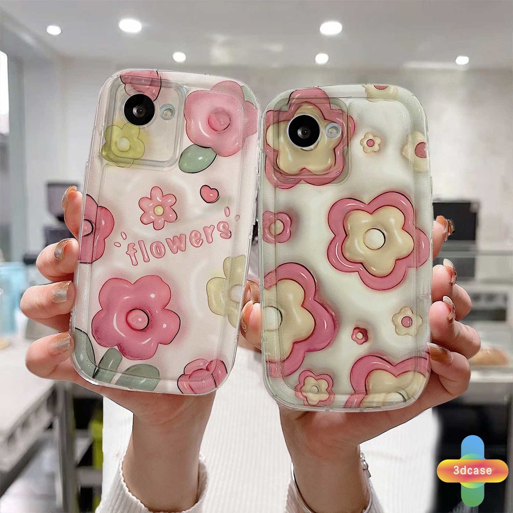 Case HP Realme C35 C33 C30 C30S C11 2021 C21Y C31 C15 C21 C25 C20 C3 C12 C2 C25S 10 5S 5 5i 9i C17 7i C1 C25Y C2 C3i 6i C20A  Narzo 20 10 10A 20A 30A 50i 50A Prime A7 A5S A15 A16 A17 A53 A53S A57 A77 Ins Lovely Flowers Camera Lens Protection Case