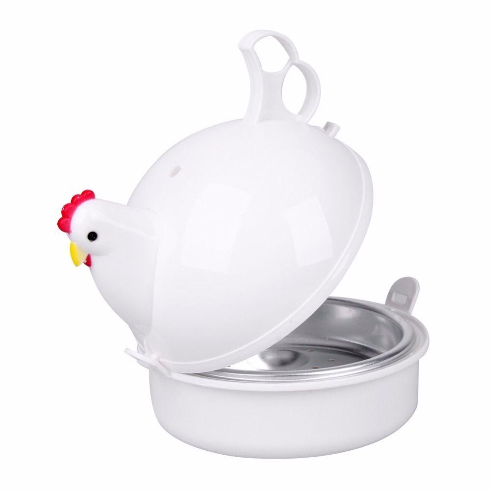 Solighter Alat Kukus Telur Bentuk Ayam New Cooker Steamer Alat Rebus Anti Lengket4 Egg Poacher