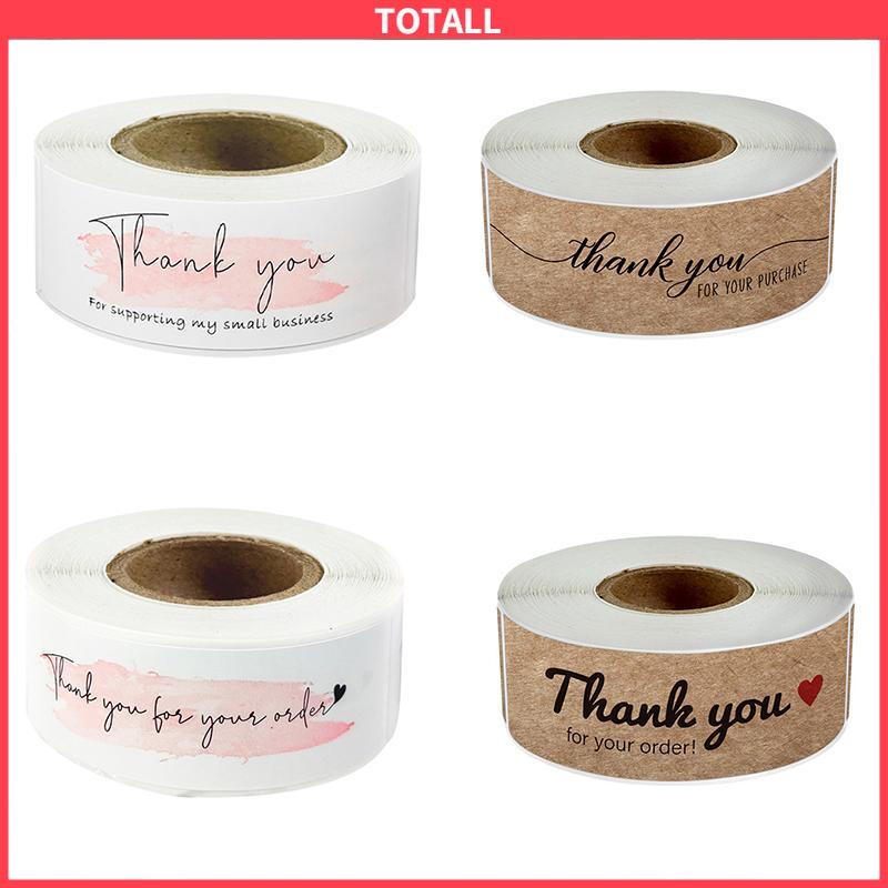 COD Stiker Thank You 1 roll Kertas Kraft Berbentuk Persegi Panjang-Totall