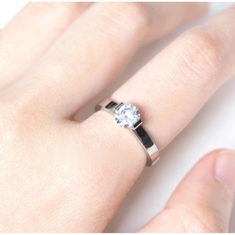 cincin titanium wanita permata satu / di jamin 100% anti karat tidak mudah luntur