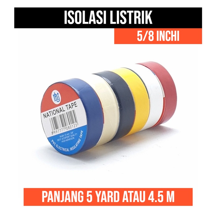 Isolasi Kabel Listrik Solasi Lakban Solatip 5/8 inch 5 yard 4.5m Meter