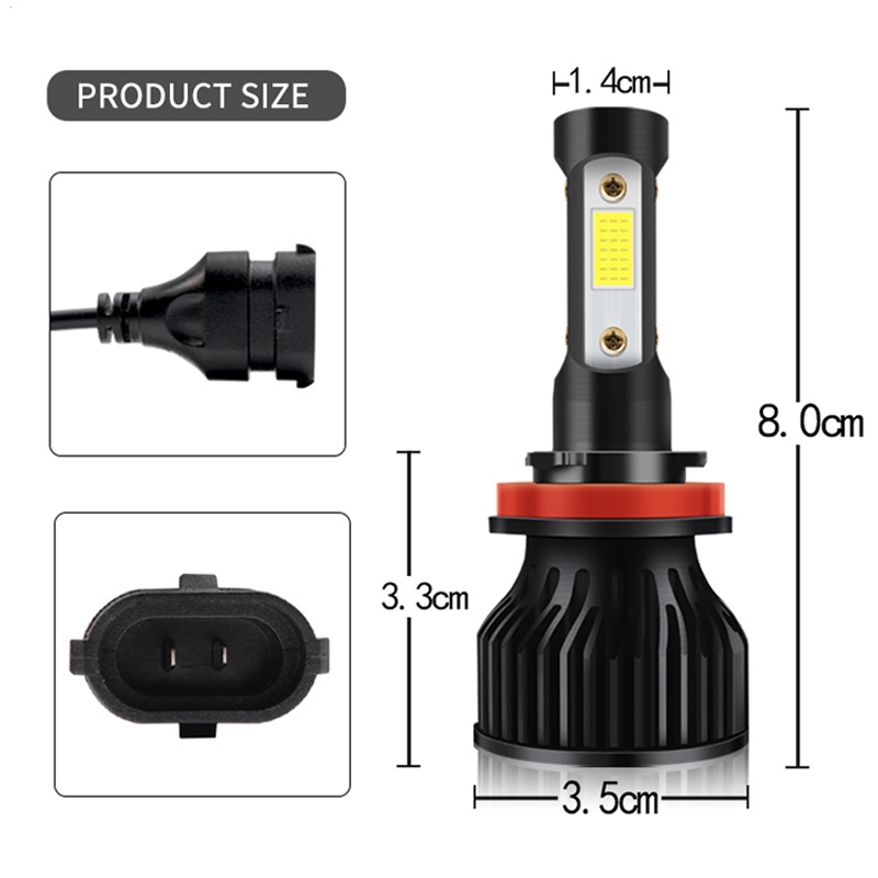 2pcs Lampu Sorot LED 48W V7 h4 LED car headlight