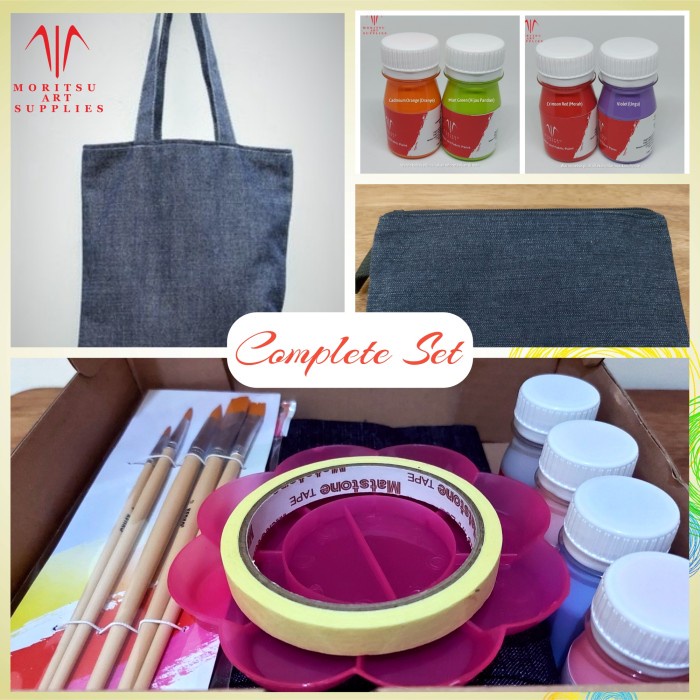 

DISKON SHOPEE/ Totebag & Pouch Denim Painting Set/ Paket Lukis Totebag & Pouch Denim - Totebag Set