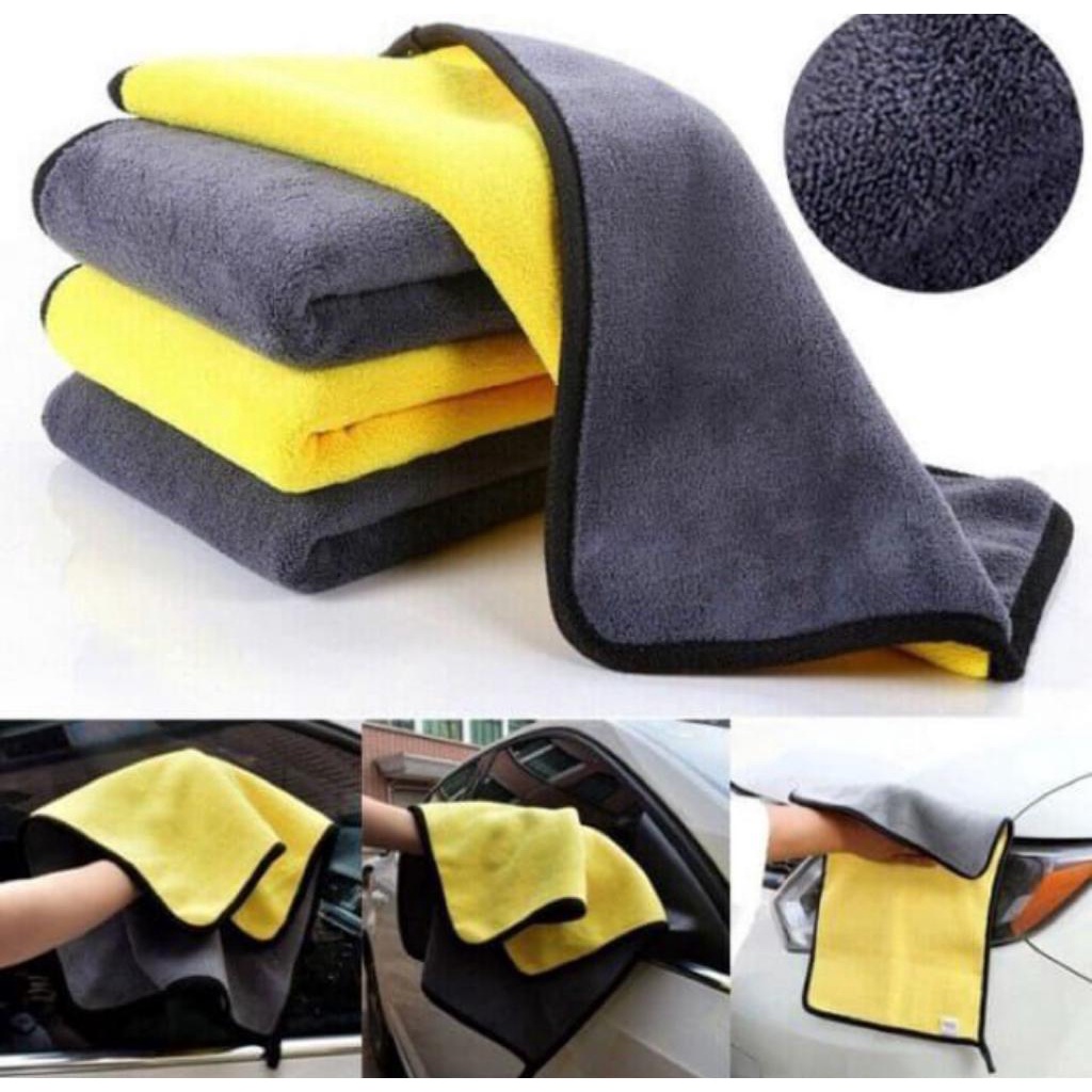 KAIN LAP MICROFIBER SERBAGUNA UK30x30cm - KAIN LAP MOBIL, MOTOR, KACA 2 SISI MULTIFUNGSI LEMBUT, TEBAL, ANTI LECET