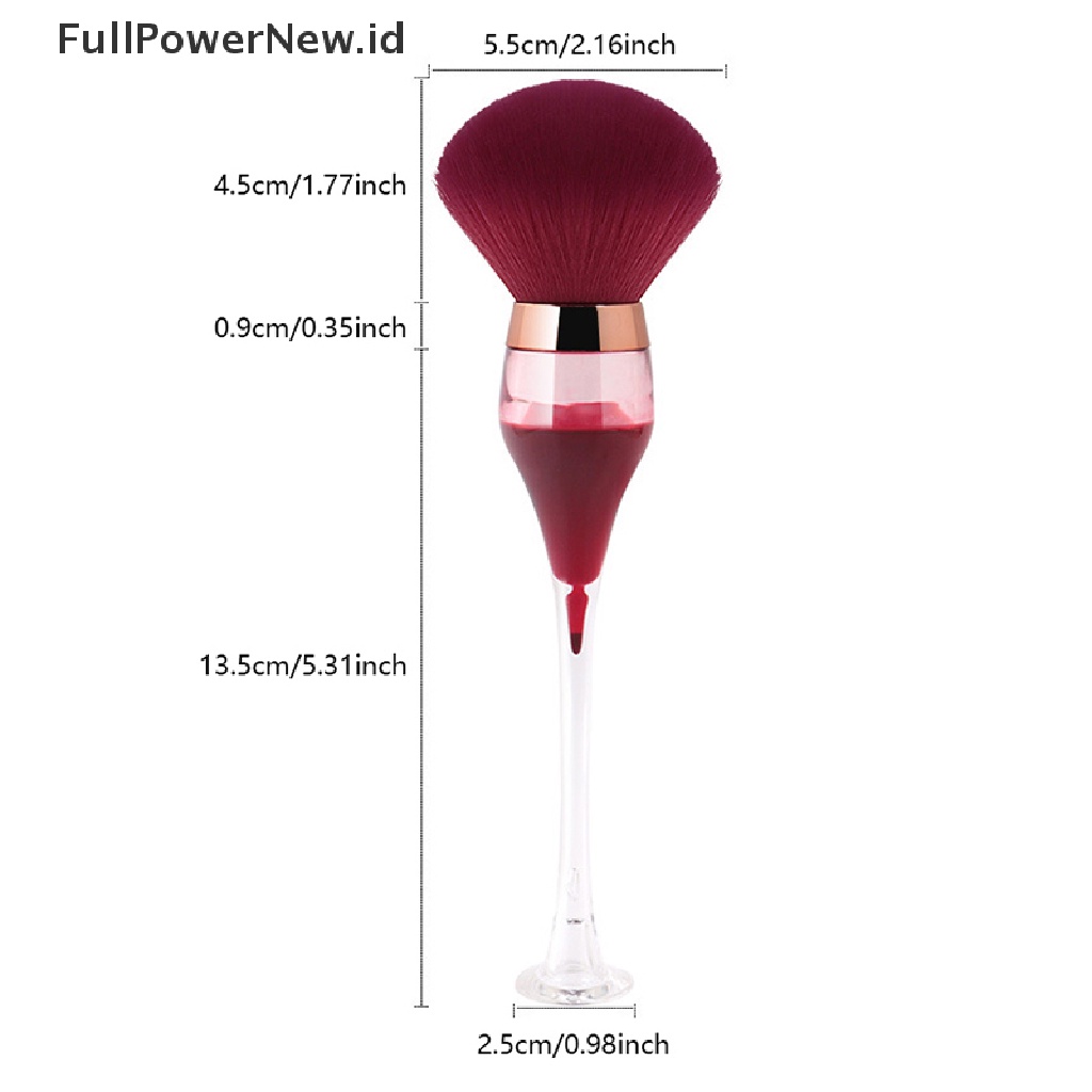 Power 1PC Gelas Wine Bentuk Mineral Powder Brush Makeup Lembut Berbulu Foundation Brush ID