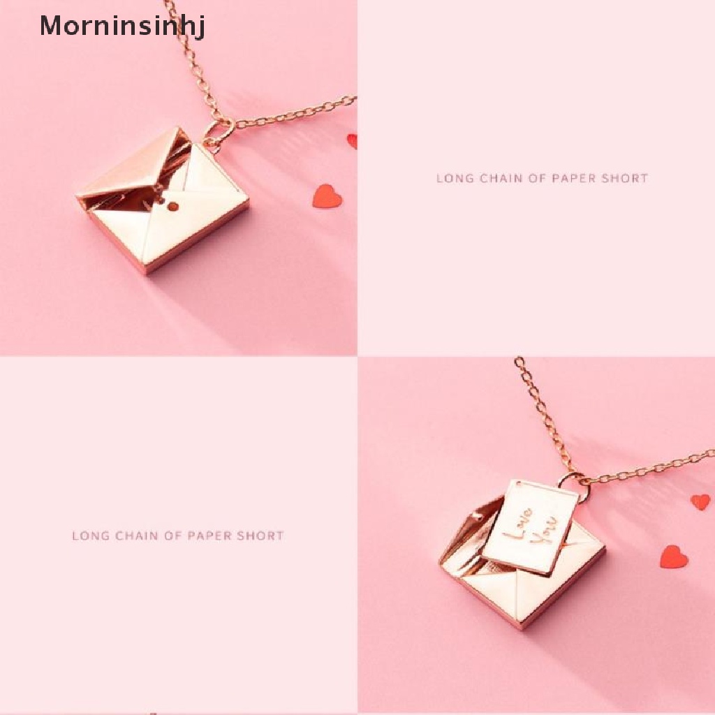 Mornin Kreatif Amplop Kalung Titanium Huruf Cinta Surat Amplop Liontin INS id