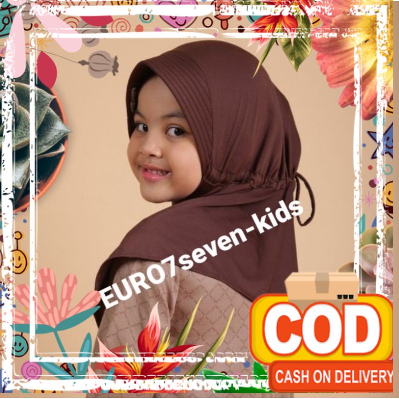 jilbab serut anak/jilbab anak anak / marun merah
