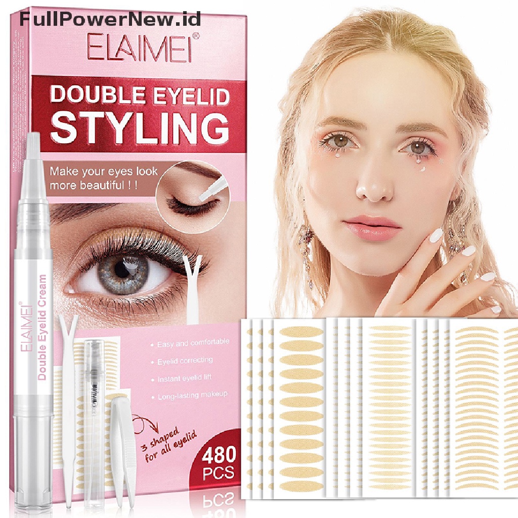 Power 480pcs Invisible Double Eyelid Tape Self-Adhesive Sticky Strip Pengangkat Mata Besar ID