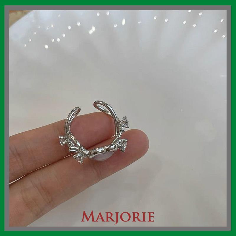 Rasa Desain Pink Love Thorn Opal Zirkon Cincin  Wanita Cincin Fashion Keren Manis-MJD